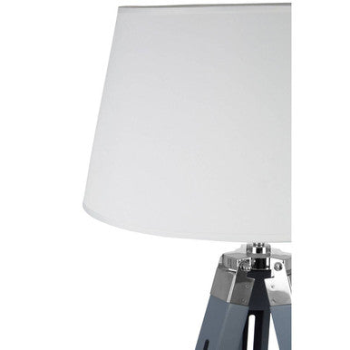Orsina Floor Lamp with a modern design and a sleek grey base topped with a white shade