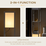 Wise Galleria Floor Lamp with integrated shelves for extra storage and ambient lighting