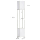 Wise Galleria white floor lamp with four shelves for stylish home lighting and storage