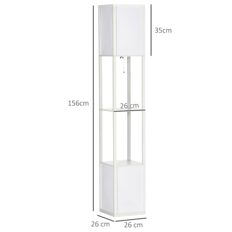 Wise Galleria white floor lamp with four shelves for stylish home lighting and storage