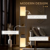 Wise Galleria modern floor lamp with column shape and double lampshades for stylish lighting