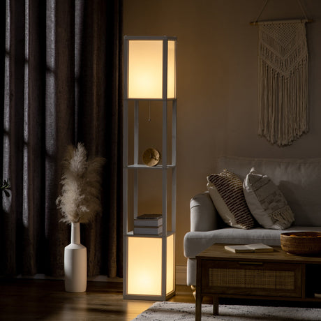Wise Galleria Floor Lamp with Integrated Shelves and Stylish Design for Modern Living Rooms