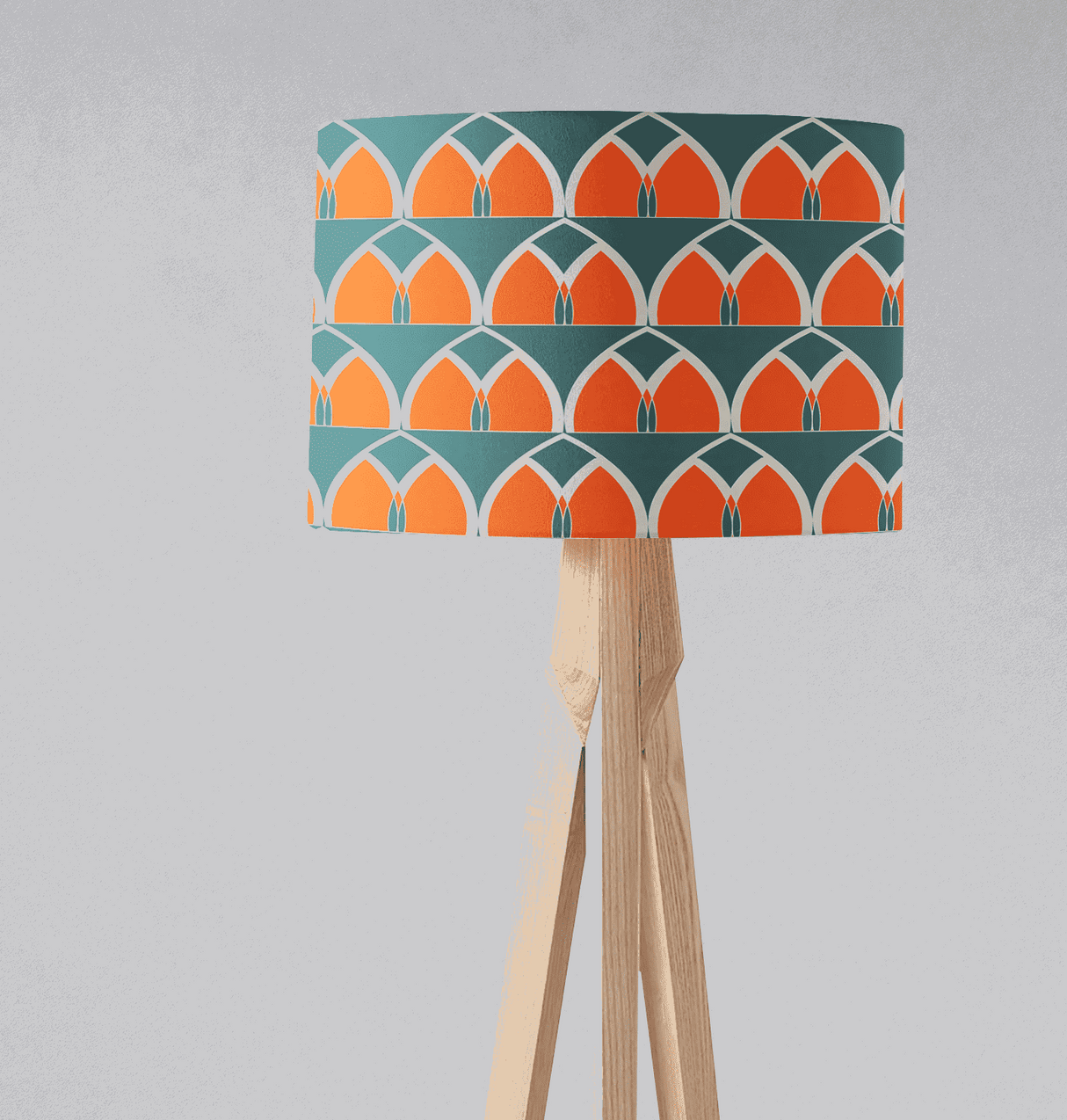 Shadow Bright Lampshade with an Orange and Teal Geometric Pattern for Stylish Home Decor