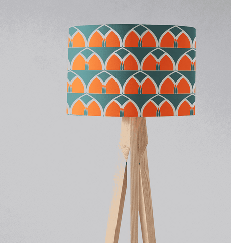 Shadow Bright Lampshade with an Orange and Teal Geometric Pattern for Stylish Home Decor
