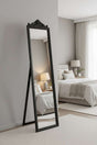 Orsina Elegant Floor Mirror with a Decorative Black Frame, Ideal for Bedroom Decor