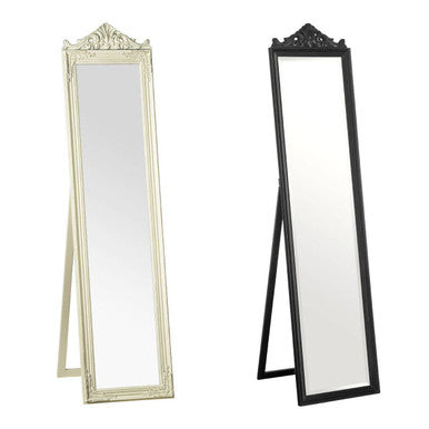 Orsina Floor Mirror in Cream and Black with Elegant Frames for Stylish Home Decor