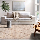 Nisu Home Floor Rug in a modern living room with a sofa and decorative plant