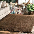 Nisu Home Natural Brown Floor Rug Adding Warmth and Texture to a Living Room Setting