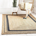 Nisu Home Natural Jute Floor Rug with Stylish Black Stripes for Eco-Friendly Home Decor