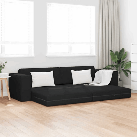 vidaXL Floor Sofa Bed Light grey 245 x 78 x 77 cm Fabric Black vidaXL