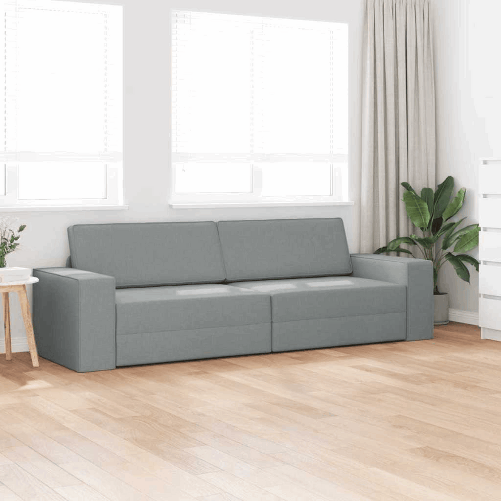 vidaXL Floor Sofa Bed Light grey 245 x 78 x 77 cm Fabric vidaXL