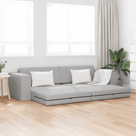vidaXL Floor Sofa Bed Light grey 245 x 78 x 77 cm Fabric Cloud grey vidaXL