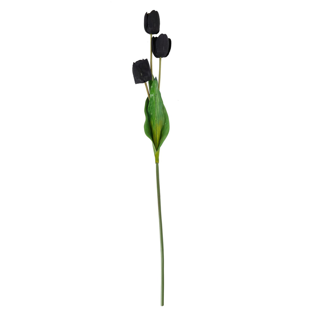Shades 4 Seasons Triple Tulip Stem - Lifelike Black Shades 4 Seasons