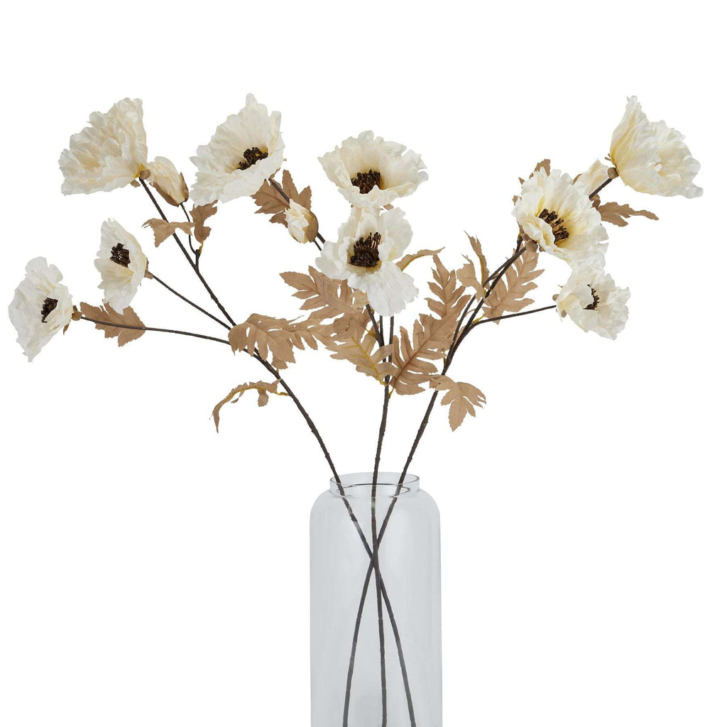 Shades 4 Seasons White Poppy Stem - Realistic Silk Shades 4 Seasons