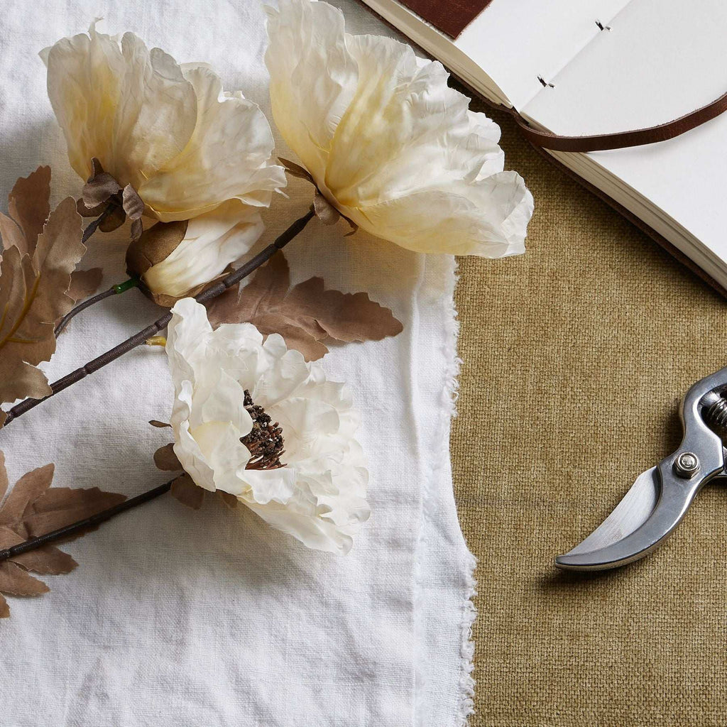 Shades 4 Seasons White Poppy Stem - Realistic Silk Shades 4 Seasons
