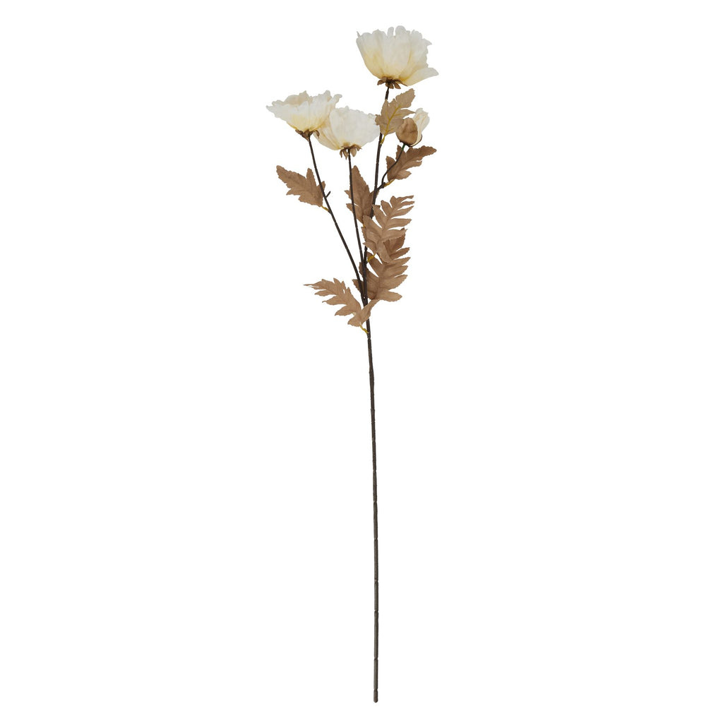 Shades 4 Seasons White Poppy Stem - Realistic Silk Shades 4 Seasons