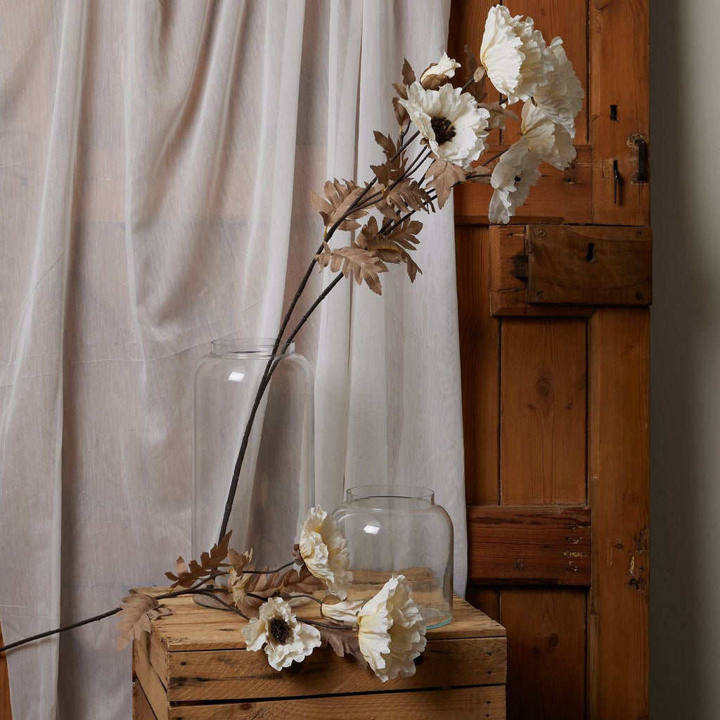 Shades 4 Seasons White Poppy Stem - Realistic Silk Shades 4 Seasons
