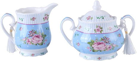 Elegant porcelain Sugar Bowl with floral design from London Boutique Lifestyle for tea sets