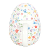 Egg Shaped Mug with Colorful Floral Pattern - Cute Ceramic Cup N/A