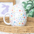 Egg Shaped Mug with Colorful Floral Pattern - Cute Ceramic Cup N/A