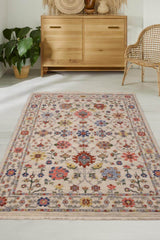 Elegant Floral Rug featuring vibrant patterns in pink, blue and green for a stylish home decor