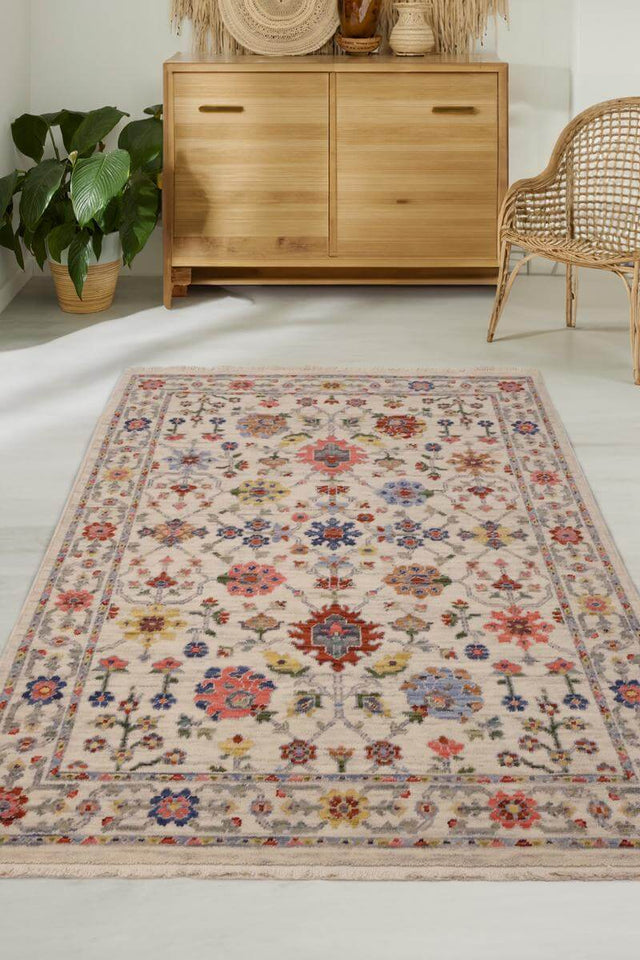 Elegant Floral Rug featuring vibrant patterns in pink, blue and green for a stylish home decor