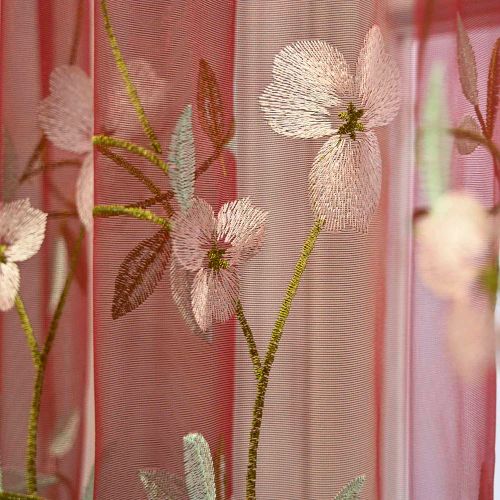 Black Ant Floral Tulle Curtain Sheer Decorative Drapes Black Ant