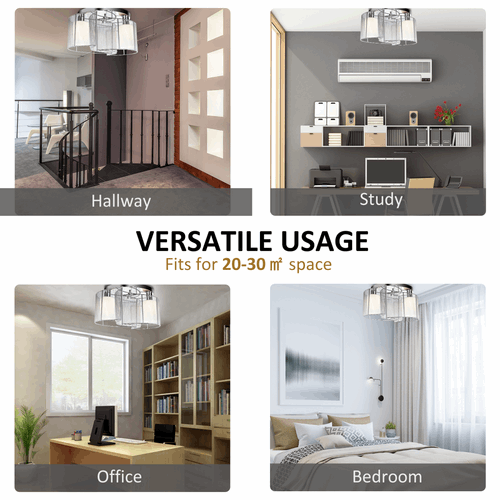 Modern Design Mini Style Flush Mount Ceiling Light with Flush Metal White HOMCOM