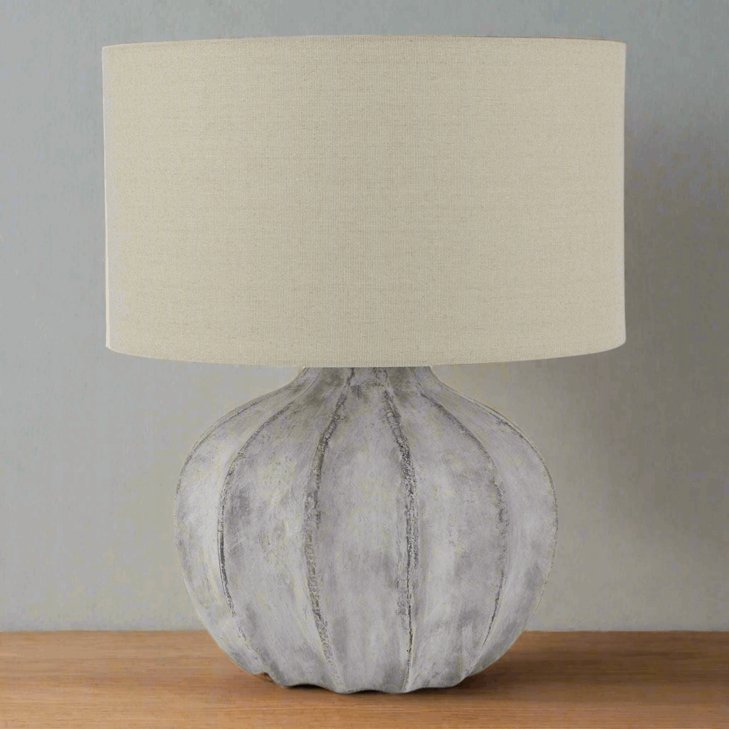 Darcy Antique White Flute Lamp by Shades 4 Seasons Shades 4 Seasons