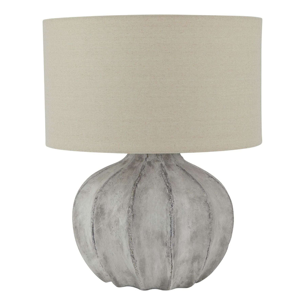 Darcy Antique White Flute Lamp by Shades 4 Seasons STONE CERAMIC Shades 4 Seasons