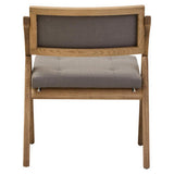Orsina Folding Chair with a modern wooden frame and grey upholstered seat for stylish comfort