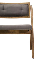 Orsina Folding Chair with Wooden Frame and Grey Upholstered Seat for Modern Interiors