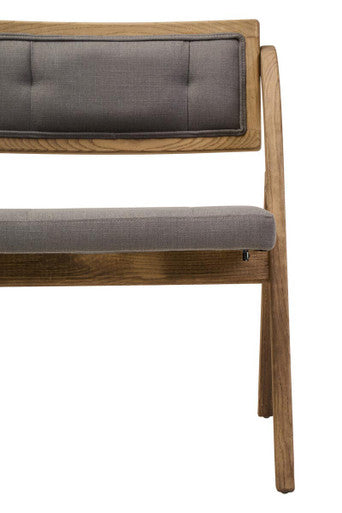 Orsina Folding Chair with Wooden Frame and Grey Upholstered Seat for Modern Interiors