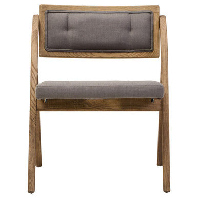 Orsina Folding Chair with Wooden Frame and Grey Upholstered Seat for Modern Decor