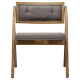 Orsina Folding Chair with Wooden Frame and Grey Upholstered Seat for Modern Decor