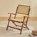 Nisu Home Folding Chair with Wooden Frame and Rattan Seat, Perfect for Indoor and Outdoor Use