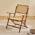 Nisu Home Folding Chair with Wooden Frame and Rattan Seat, Perfect for Indoor and Outdoor Use
