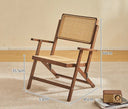 Nisu Home Folding Chair with Wooden Frame and Rattan Seat, Perfect for Indoor and Outdoor Use