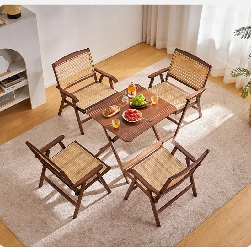 Nisu Home Folding Chair Set with Four Chairs and a Table, Perfect for Dining and Outdoor Use