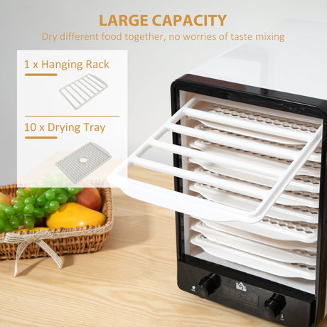 Wise Galleria Food Dehydrator with large capacity including drying trays and hanging rack for efficient drying