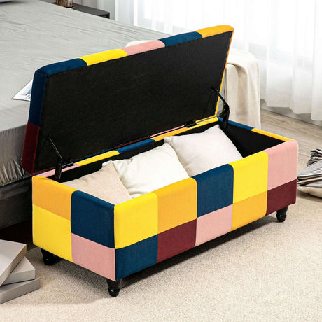 Colourful Wise Galleria Footstool Box with storage space for cushions and blankets in a stylish design