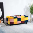 Colourful Wise Galleria Footstool Box with a modern patchwork design for stylish seating and storage
