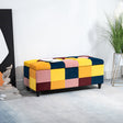 Colourful Wise Galleria Footstool Box with a modern patchwork design for stylish seating and storage