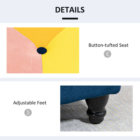 Wise Galleria Footstool Box with a button-tufted seat and adjustable feet for enhanced comfort
