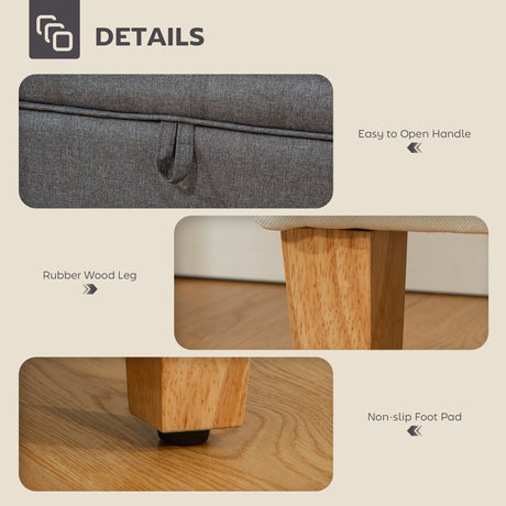 Wise Galleria Footstool with Rubber Wood Legs and Easy to Open Handle for Comfortable Use