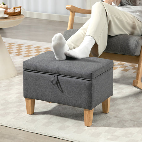 Wise Galleria Grey Footstool with Wooden Legs, perfect for resting feet and enhancing comfort