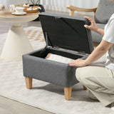 Wise Galleria grey footstool with storage space and wooden legs, perfect for living room comfort