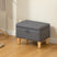 Wise Galleria Footstool with Grey Fabric Upholstery and Wooden Legs for Stylish Home Decor