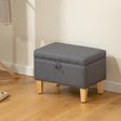 Wise Galleria Footstool with Grey Fabric Upholstery and Wooden Legs for Stylish Home Decor