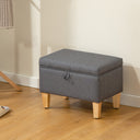 Wise Galleria Footstool with Grey Fabric Upholstery and Wooden Legs for Stylish Home Decor